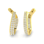 Luxury 1 Ct Diamond Hoop Earrings in 10K/14K gold and platinum with certified lab-grown or natural diamonds