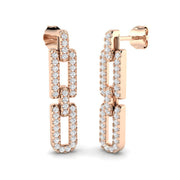 Blake Gold Drop & Trilogy Diamond Earrings - 0.5ct Luxury Jewelry in 10K/14K gold and platinum with certified lab-grown or natural diamonds