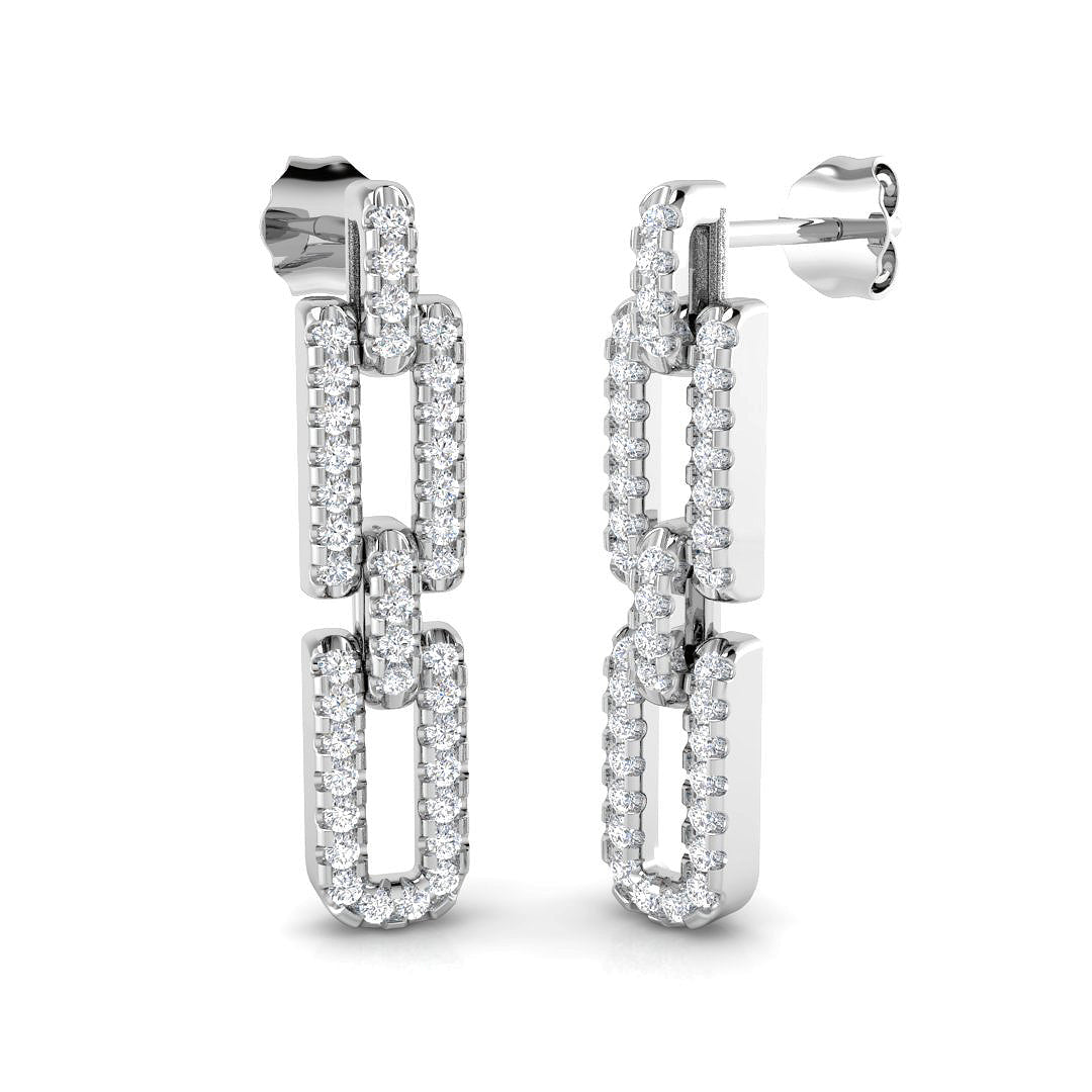 Blake Gold Drop & Trilogy Diamond Earrings - 0.5ct Luxury Jewelry in 10K/14K gold and platinum with certified lab-grown or natural diamonds