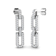 Blake Gold Drop & Trilogy Diamond Earrings - 0.5ct Luxury Jewelry in 10K/14K gold and platinum with certified lab-grown or natural diamonds