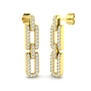 Blake Gold Drop & Trilogy Diamond Earrings - 0.5ct Luxury Jewelry in 10K/14K gold and platinum with certified lab-grown or natural diamonds