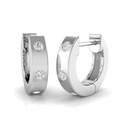 0.1 Ct Diamond Hoop Earrings in 10K/14K gold and platinum with certified lab-grown or natural diamonds