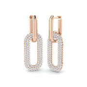 Spunky Gold Drop & Trilogy Diamond Earrings - 1.5ct to 2.5ct Luxury in 10K/14K gold and platinum with certified lab-grown or natural diamonds