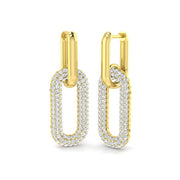 Spunky Gold Drop & Trilogy Diamond Earrings - 1.5ct to 2.5ct Luxury in 10K/14K gold and platinum with certified lab-grown or natural diamonds