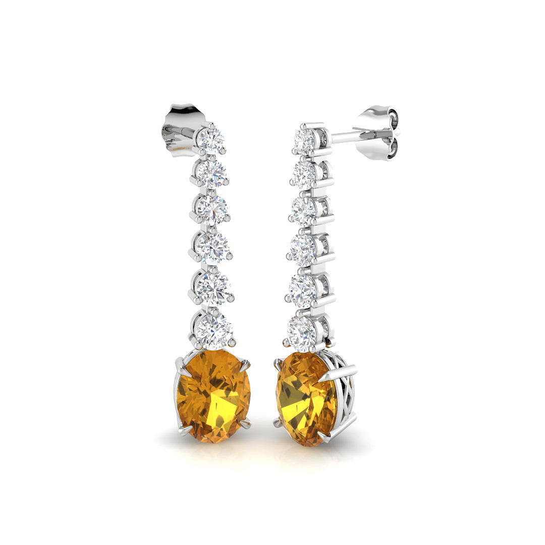 Tarty 5ct Multi Sapphire Diamond Earrings in Elegant Gold Setting in 10K/14K gold and platinum with certified lab-grown or natural diamonds