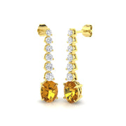 Tarty 5ct Multi Sapphire Diamond Earrings in Elegant Gold Setting in 10K/14K gold and platinum with certified lab-grown or natural diamonds