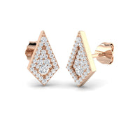 Stunning 0.20Ct Diamond Kite Shape Stud Earrings in in 10K/14K gold and platinum with certified lab-grown or natural diamonds