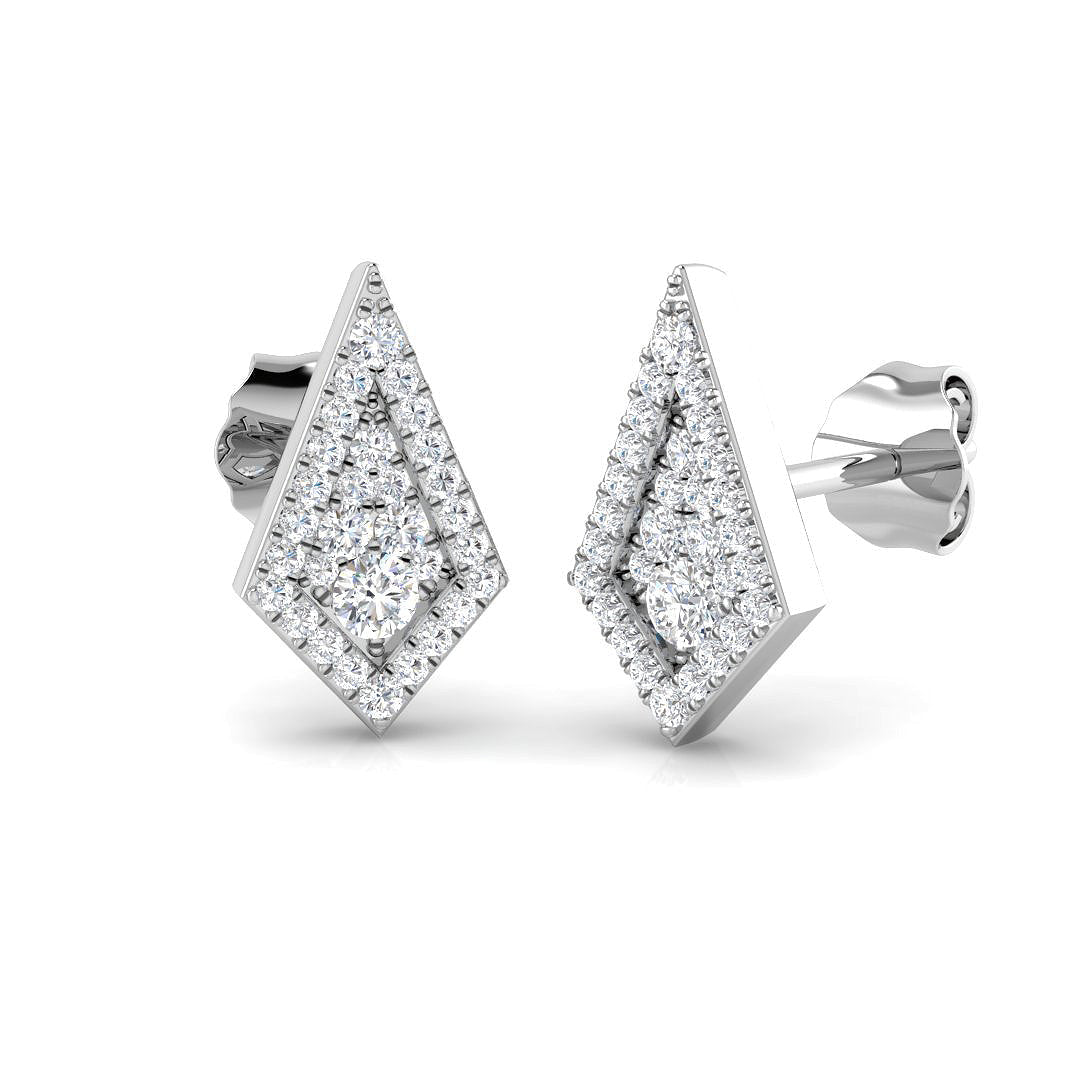Stunning 0.20Ct Diamond Kite Shape Stud Earrings in in 10K/14K gold and platinum with certified lab-grown or natural diamonds