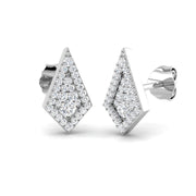Stunning 0.20Ct Diamond Kite Shape Stud Earrings in in 10K/14K gold and platinum with certified lab-grown or natural diamonds
