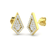 Stunning 0.20Ct Diamond Kite Shape Stud Earrings in in 10K/14K gold and platinum with certified lab-grown or natural diamonds