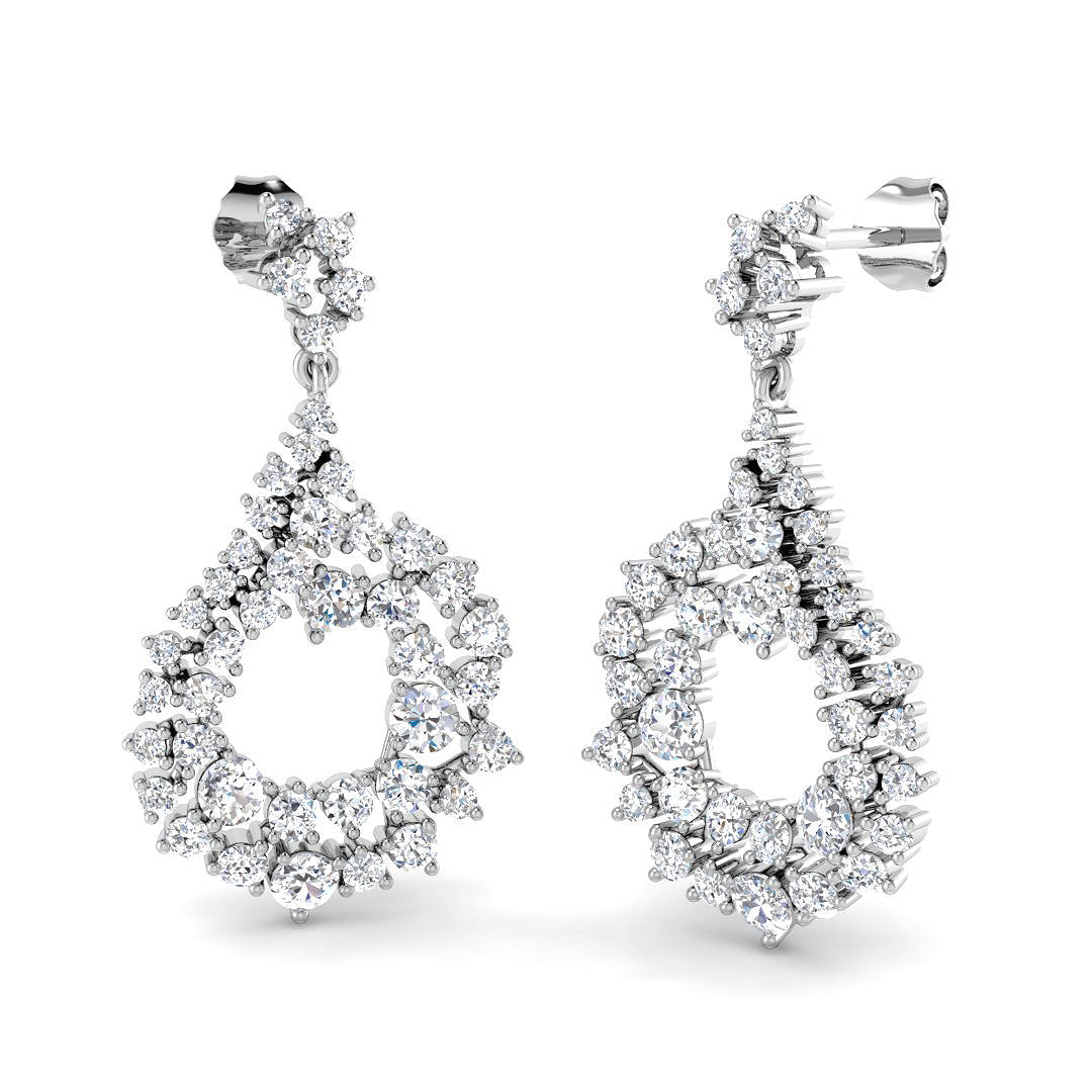 Luvly 3ct Gold Drop & Trilogy Diamond Earrings - Luxury Jewelry in 10K/14K gold and platinum with certified lab-grown or natural diamonds