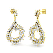 Luvly 3ct Gold Drop & Trilogy Diamond Earrings - Luxury Jewelry in 10K/14K gold and platinum with certified lab-grown or natural diamonds