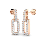 Sticky Gold Drop & Trilogy Diamond Earrings in 10K/14K gold and platinum with certified lab-grown or natural diamonds