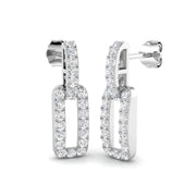 Sticky Gold Drop & Trilogy Diamond Earrings in 10K/14K gold and platinum with certified lab-grown or natural diamonds