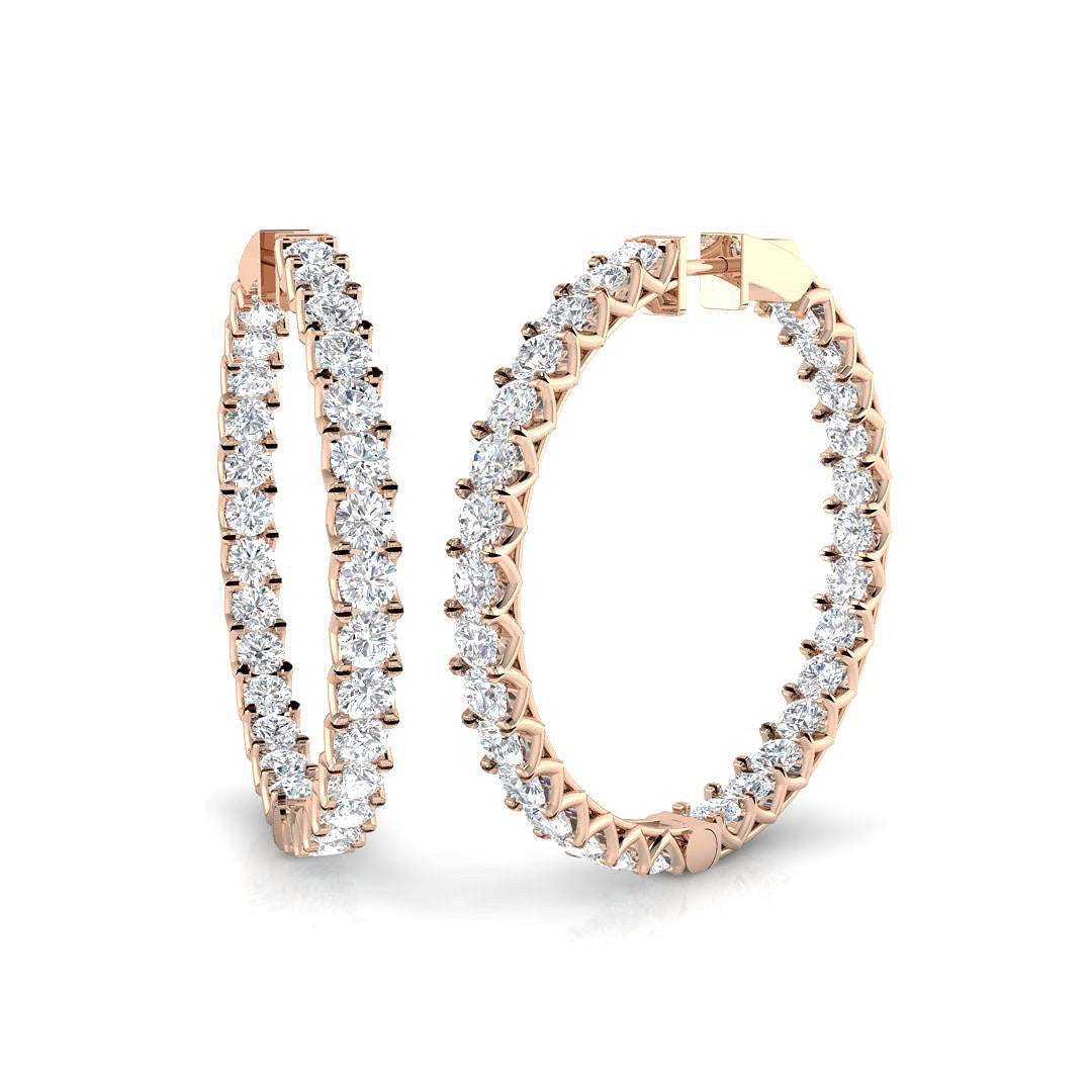 Hoop Earrings - Ereoy 11.5ct Radiant Sparkle in 10K/14K gold and platinum with certified lab-grown or natural diamonds