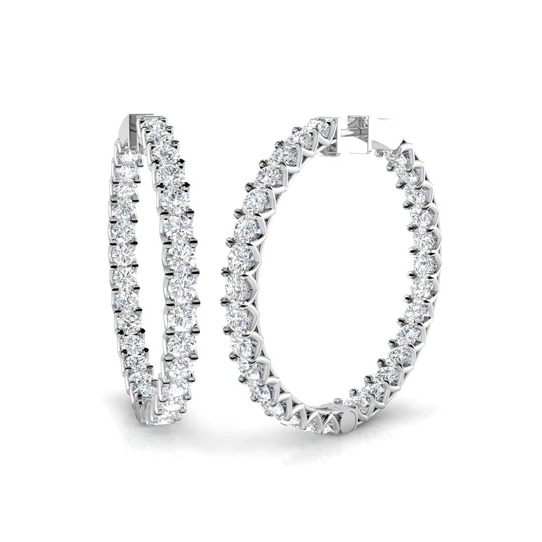 Hoop Earrings - Ereoy 11.5ct Radiant Sparkle in 10K/14K gold and platinum with certified lab-grown or natural diamonds