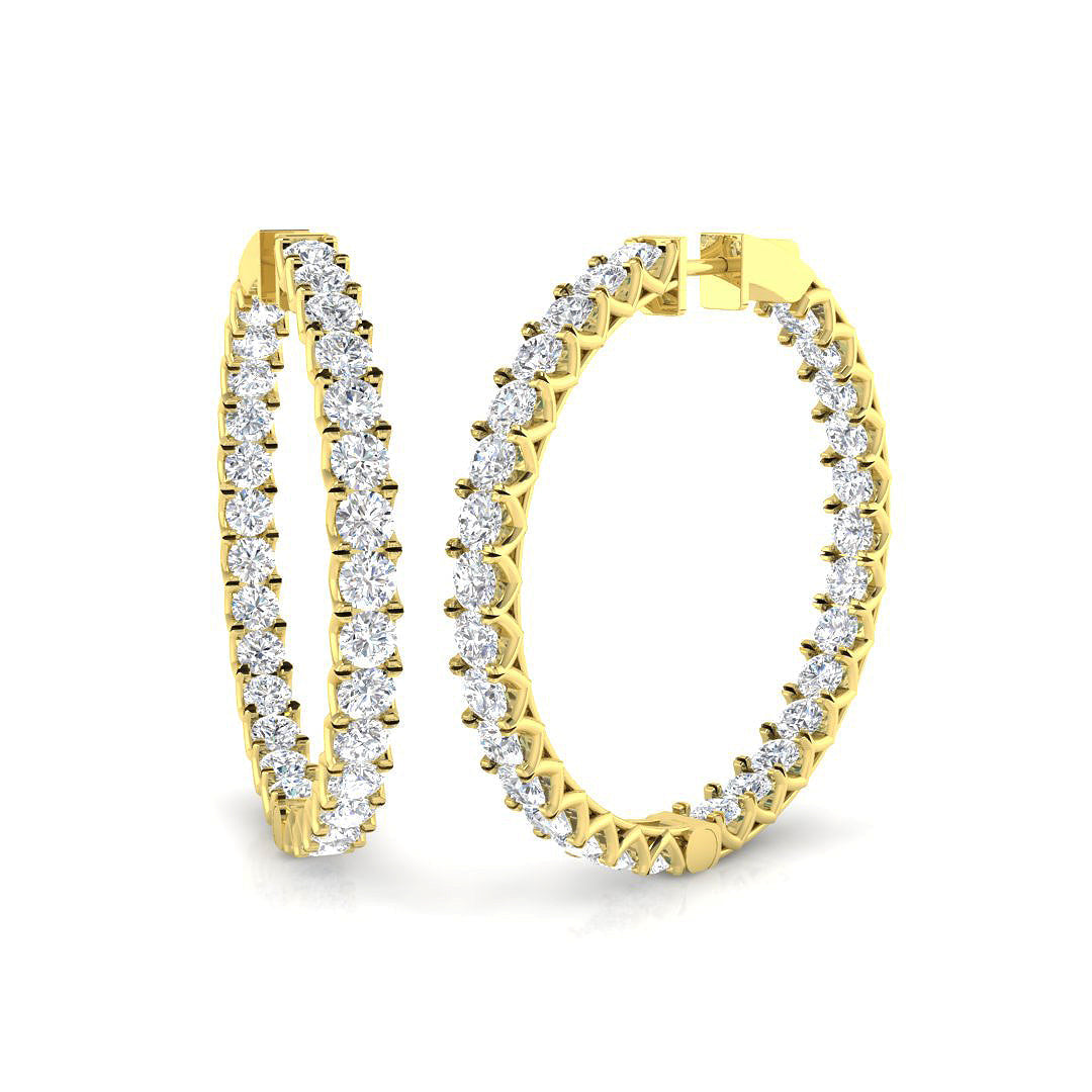 Hoop Earrings - Ereoy 11.5ct Radiant Sparkle in 10K/14K gold and platinum with certified lab-grown or natural diamonds