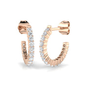 Round Diamond Hoop Earrings 1 Ct in 10K/14K gold and platinum with certified lab-grown or natural diamonds