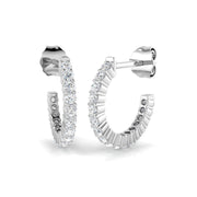 Round Diamond Hoop Earrings 1 Ct in 10K/14K gold and platinum with certified lab-grown or natural diamonds