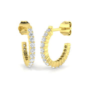 Round Diamond Hoop Earrings 1 Ct in 10K/14K gold and platinum with certified lab-grown or natural diamonds