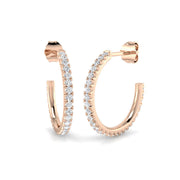 0.5 Ct Diamond Hoop Earrings in 10K/14K gold and platinum with certified lab-grown or natural diamonds