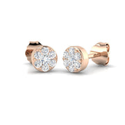 0.25-0.5ct Cluster Diamond Stud Earrings in 10K/14K gold and platinum with certified lab-grown or natural diamonds