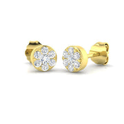 0.25-0.5ct Cluster Diamond Stud Earrings in 10K/14K gold and platinum with certified lab-grown or natural diamonds