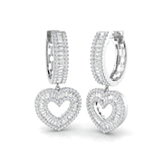 Elegant Tumvy 1.75ct Gold Drop & Trilogy Diamond Earrings in 10K/14K gold and platinum with certified lab-grown or natural diamonds