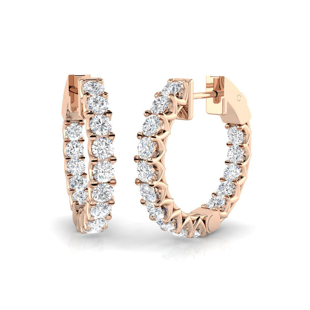 Elegant 0.33 Ct Diamond Hoop Earrings in 10K/14K gold and platinum with certified lab-grown or natural diamonds