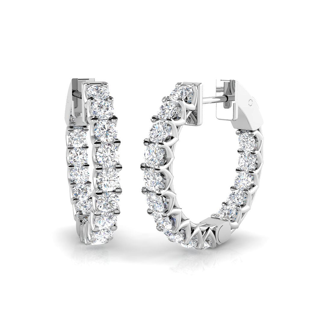 Elegant 0.33 Ct Diamond Hoop Earrings in 10K/14K gold and platinum with certified lab-grown or natural diamonds