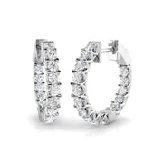 Elegant 0.33 Ct Diamond Hoop Earrings in 10K/14K gold and platinum with certified lab-grown or natural diamonds