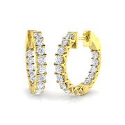 Elegant 0.33 Ct Diamond Hoop Earrings in 10K/14K gold and platinum with certified lab-grown or natural diamonds