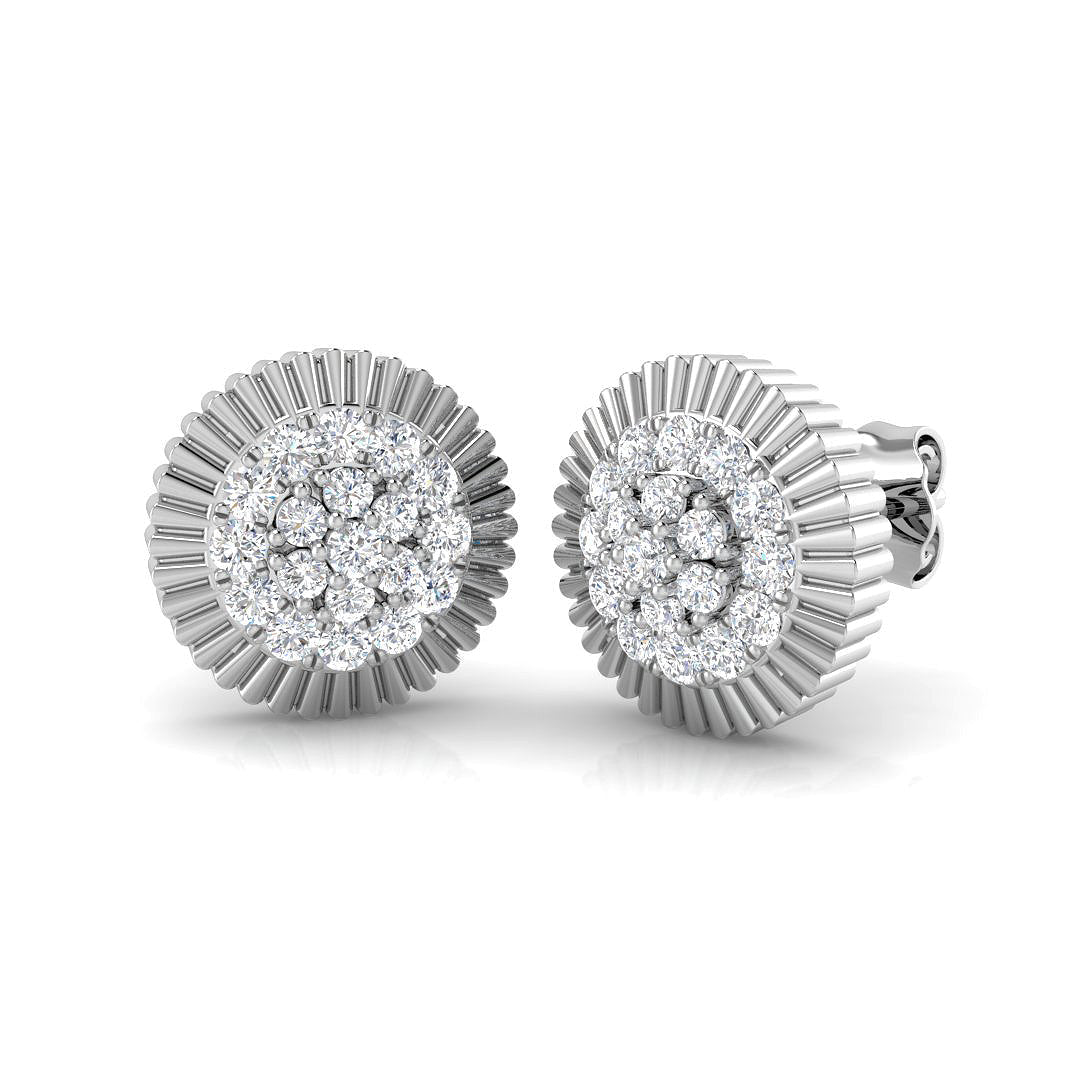 0.33ct Cluster Diamond Stud Earrings in 10K/14K gold and platinum with certified lab-grown or natural diamonds