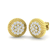 0.33ct Cluster Diamond Stud Earrings in 10K/14K gold and platinum with certified lab-grown or natural diamonds