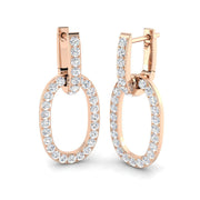 Eriby Gold Drop & Trilogy Diamond Earrings in 10K/14K gold and platinum with certified lab-grown or natural diamonds