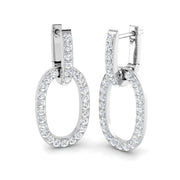 Eriby Gold Drop & Trilogy Diamond Earrings in 10K/14K gold and platinum with certified lab-grown or natural diamonds