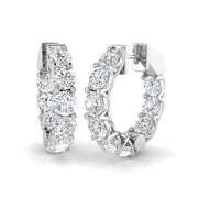 8.5 Ct Round Diamond Hoop Earrings in 10K/14K gold and platinum with certified lab-grown or natural diamonds
