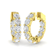 8.5 Ct Round Diamond Hoop Earrings in 10K/14K gold and platinum with certified lab-grown or natural diamonds
