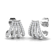 0.50 Ct Multi-Row Diamond Stud Earrings in in 10K/14K gold and platinum with certified lab-grown or natural diamonds