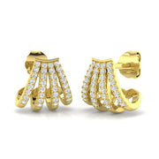 0.50 Ct Multi-Row Diamond Stud Earrings in in 10K/14K gold and platinum with certified lab-grown or natural diamonds