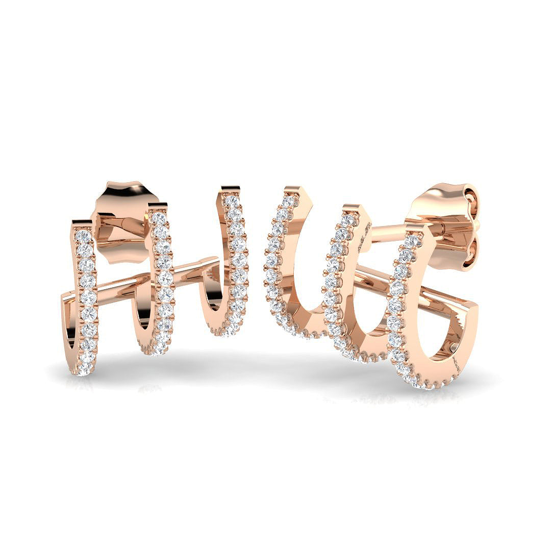 Luxury Gold Diamond Crawler Earrings in 10K/14K gold and platinum with certified lab-grown or natural diamonds