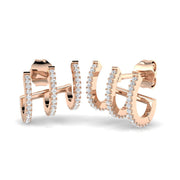 Luxury Gold Diamond Crawler Earrings in 10K/14K gold and platinum with certified lab-grown or natural diamonds