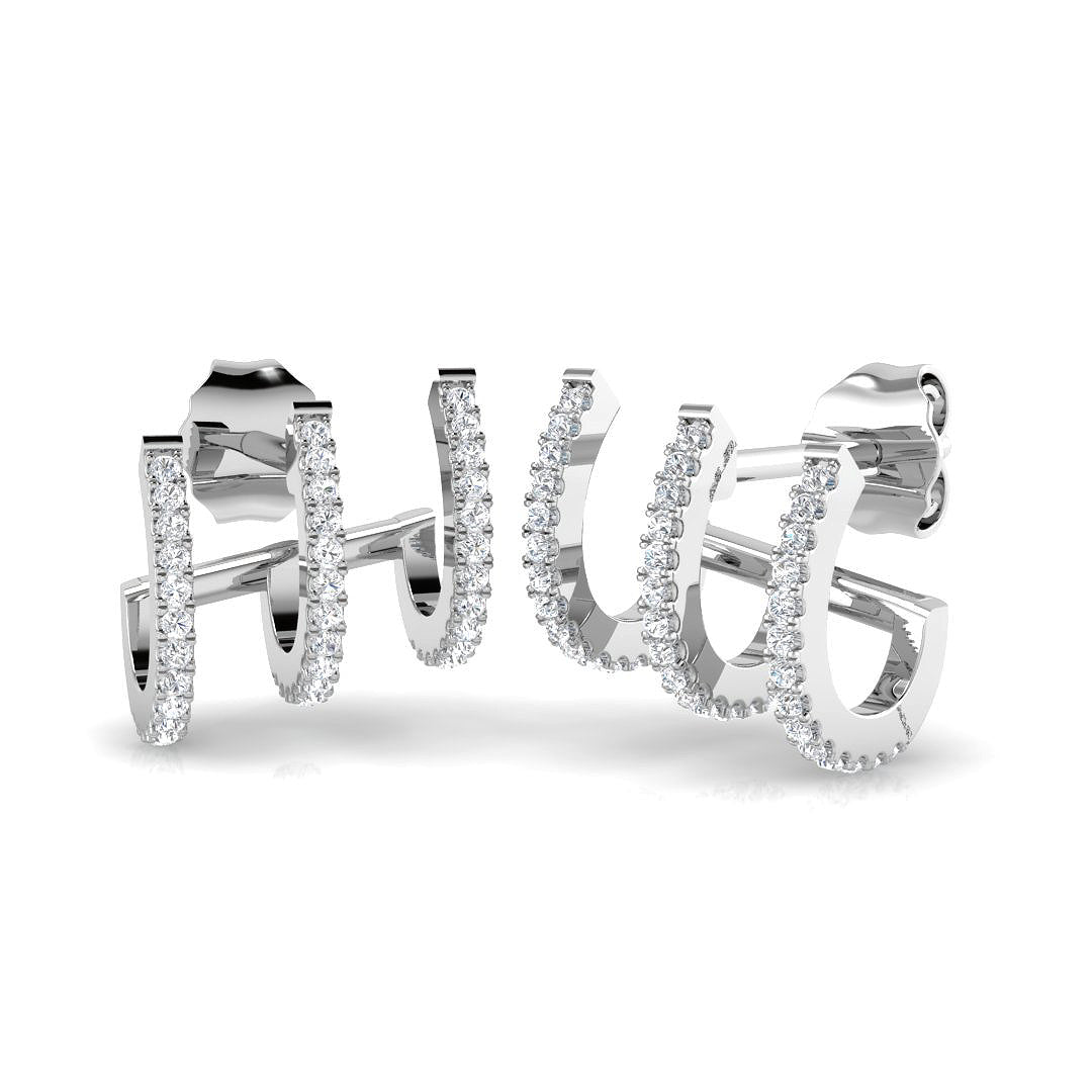Luxury Gold Diamond Crawler Earrings in 10K/14K gold and platinum with certified lab-grown or natural diamonds
