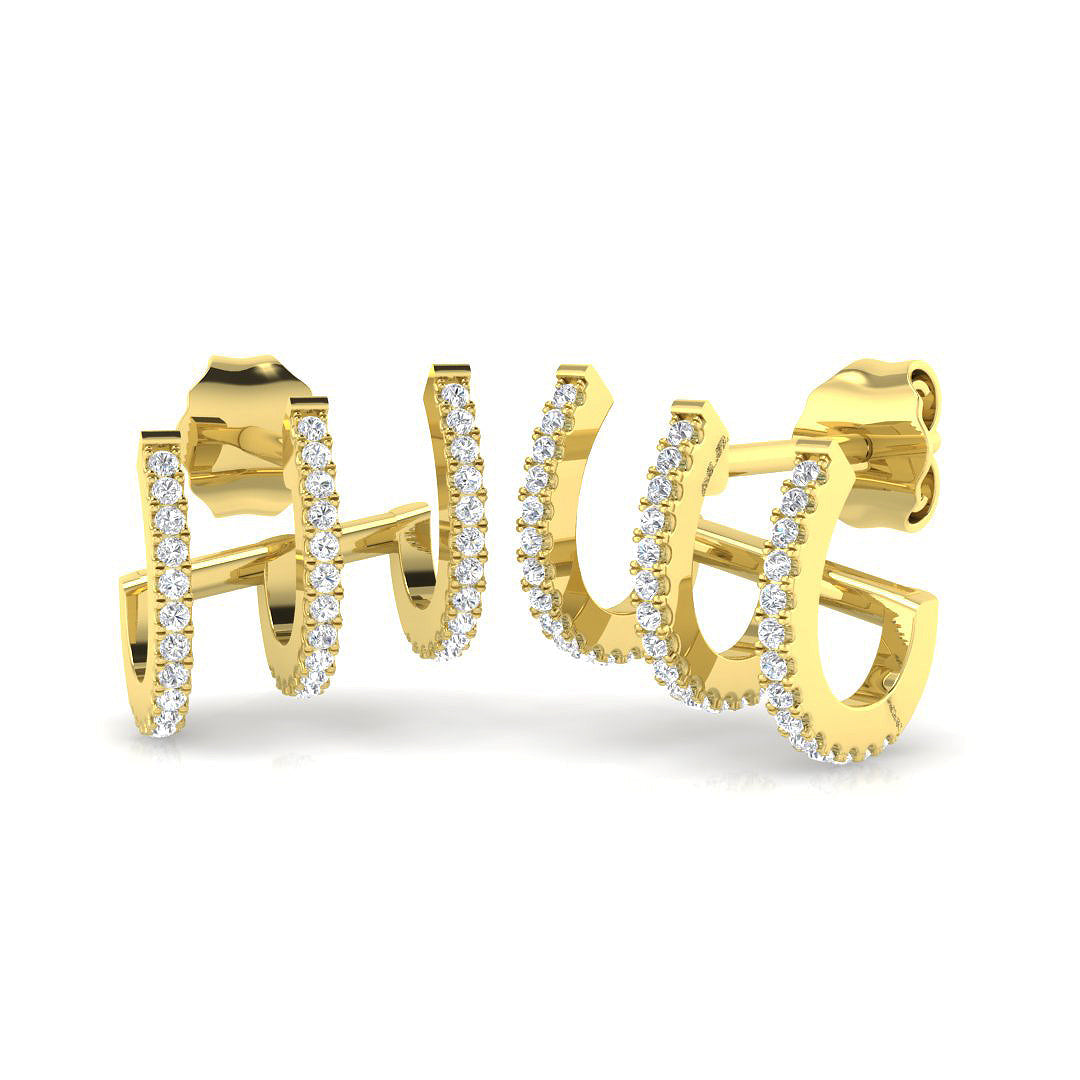 Luxury Gold Diamond Crawler Earrings in 10K/14K gold and platinum with certified lab-grown or natural diamonds