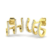 Luxury Gold Diamond Crawler Earrings in 10K/14K gold and platinum with certified lab-grown or natural diamonds