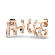 Gold Diamond Crawler Earrings - Elegant 0.05ct Luxury Jewelry in 10K/14K gold and platinum with certified lab-grown or natural diamonds