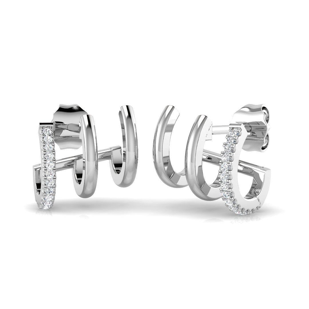 Gold Diamond Crawler Earrings - Elegant 0.05ct Luxury Jewelry in 10K/14K gold and platinum with certified lab-grown or natural diamonds