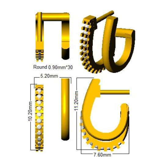 Gold Diamond Crawler Earrings in 10K/14K gold and platinum with certified lab-grown or natural diamonds