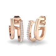 Gold Diamond Crawler Earrings in 10K/14K gold and platinum with certified lab-grown or natural diamonds