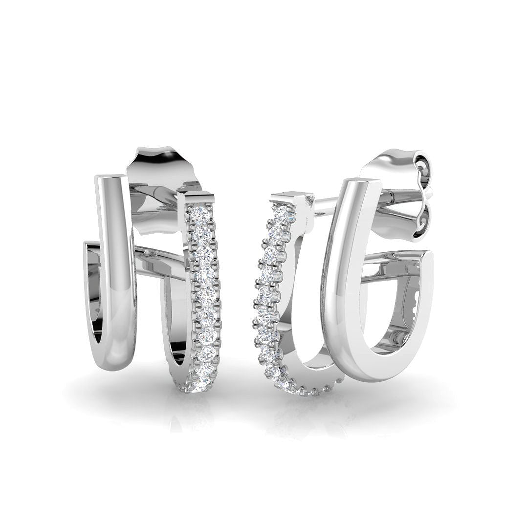 Gold Diamond Crawler Earrings in 10K/14K gold and platinum with certified lab-grown or natural diamonds